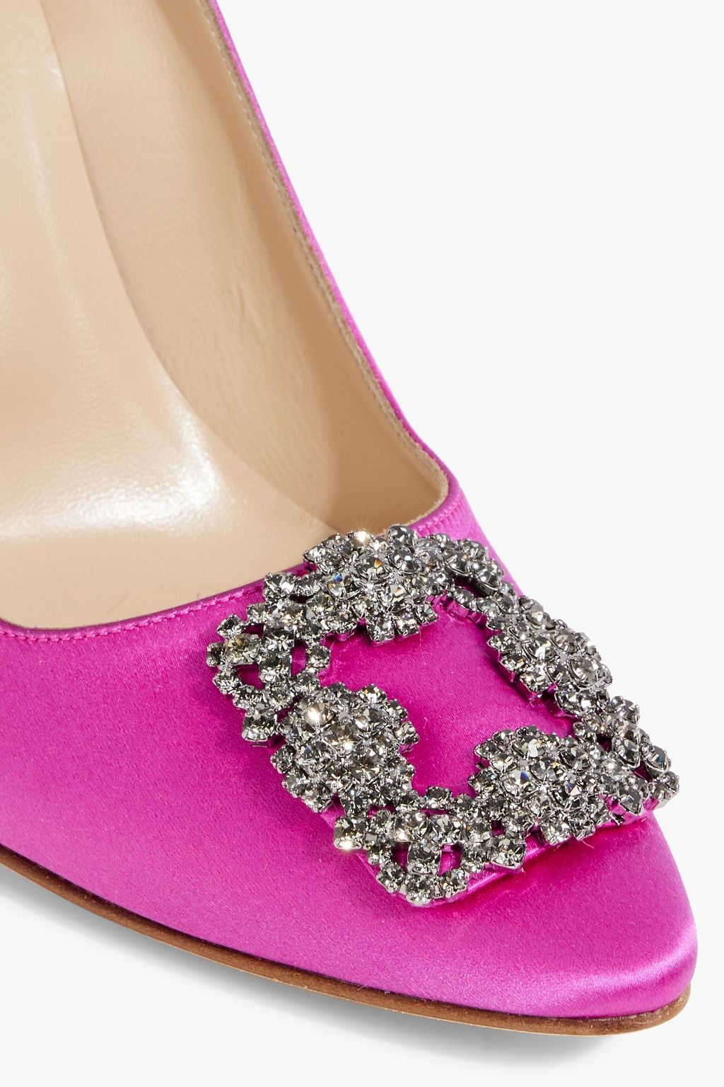MANOLO BLAHNIK Hangisi 105 crystal-embellished satin pumps