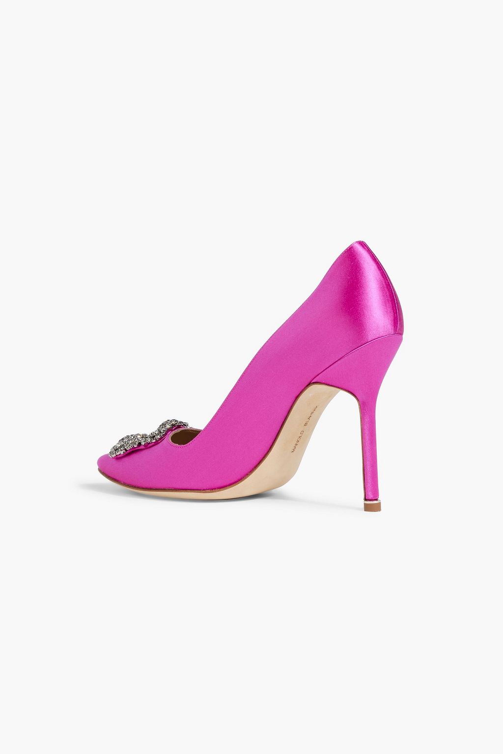 MANOLO BLAHNIK Hangisi 105 crystal-embellished satin pumps