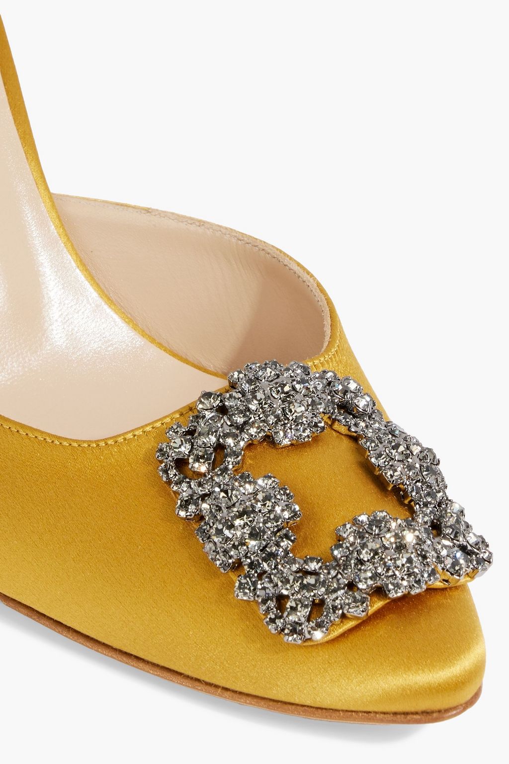 MANOLO BLAHNIK Hangisimu 70 crystal-embellished satin mules