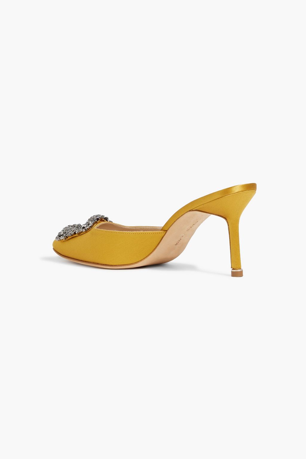 MANOLO BLAHNIK Hangisimu 70 crystal-embellished satin mules