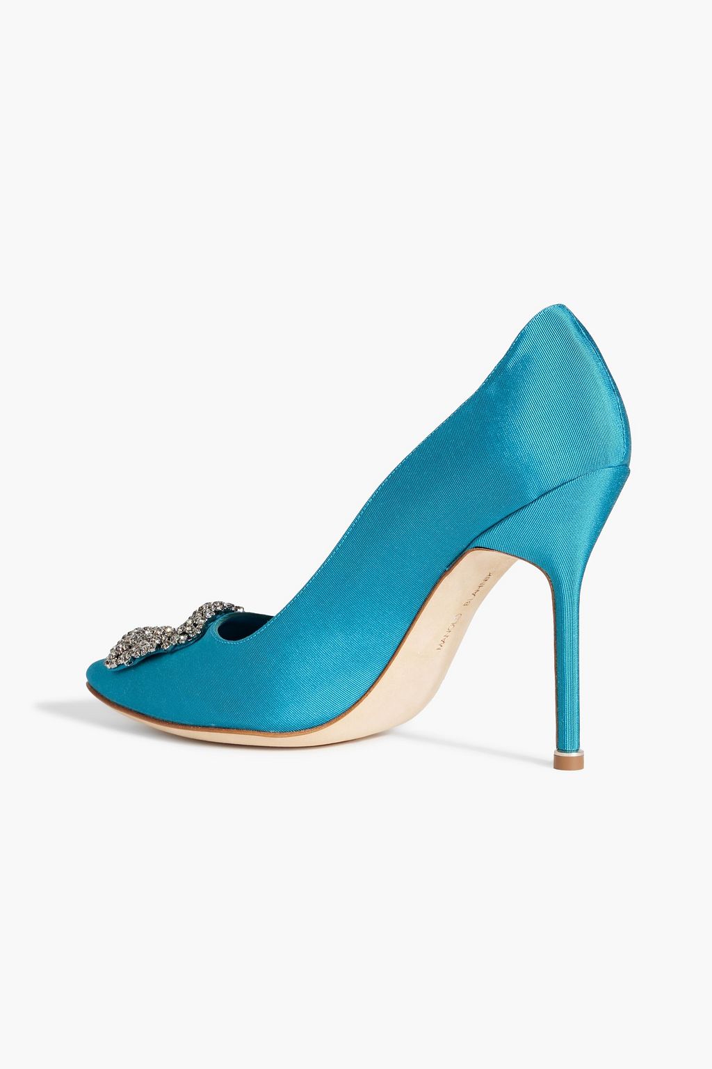 MANOLO BLAHNIK Hangisi 105 crystal-embellished satin pumps
