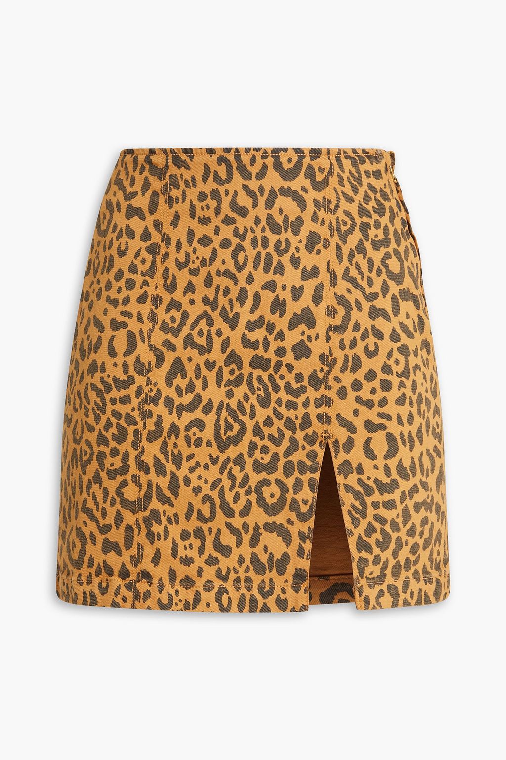 MOTHER Leopard print denim mini skirt THE OUTNET