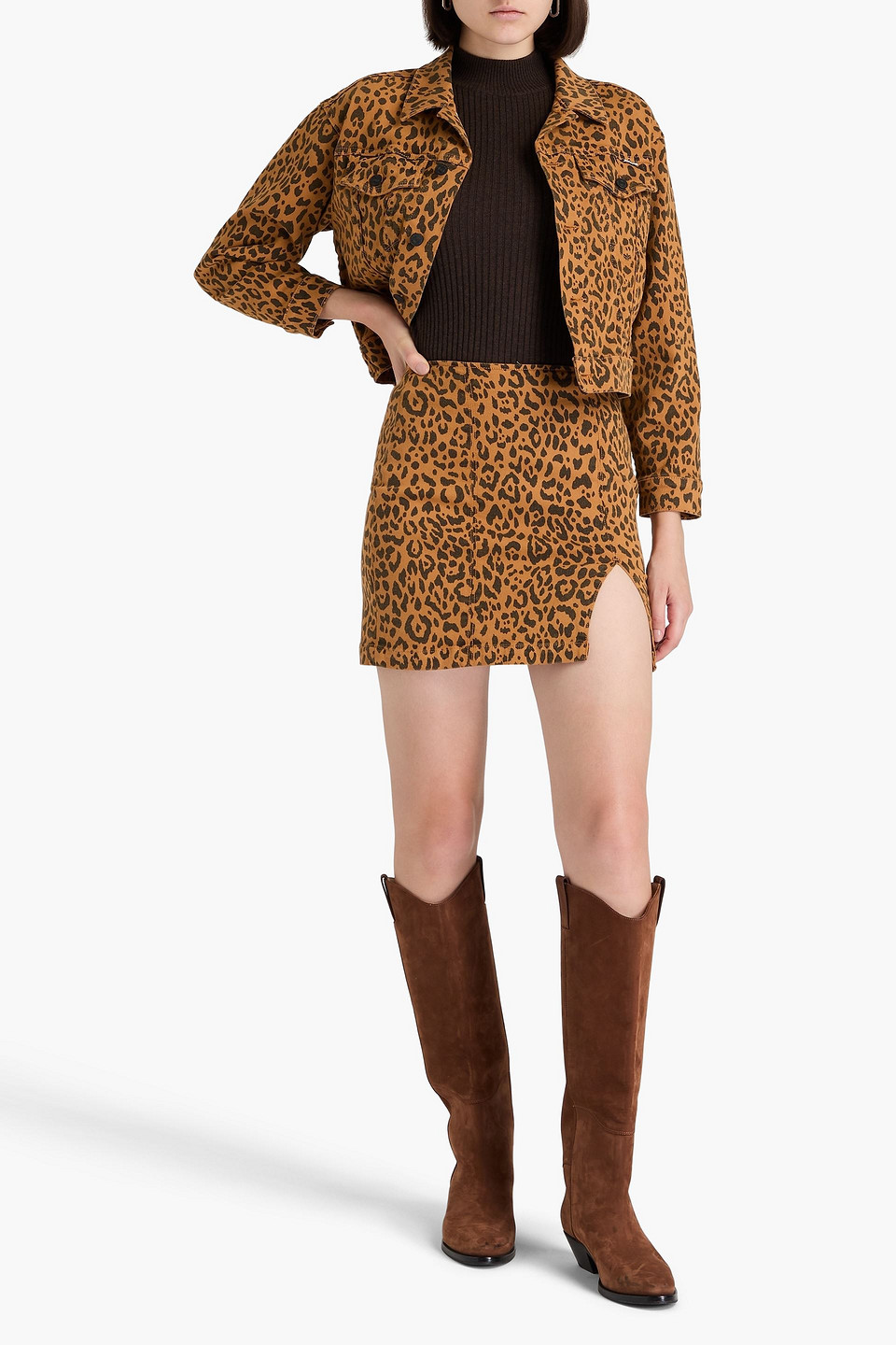  Mother - Leopard-print Denim Mini Skirt - Animal Print - 27 