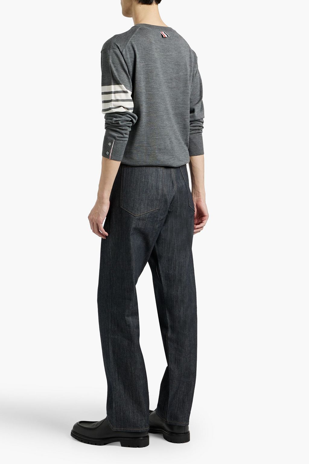 THOM BROWNE Striped merino wool sweater