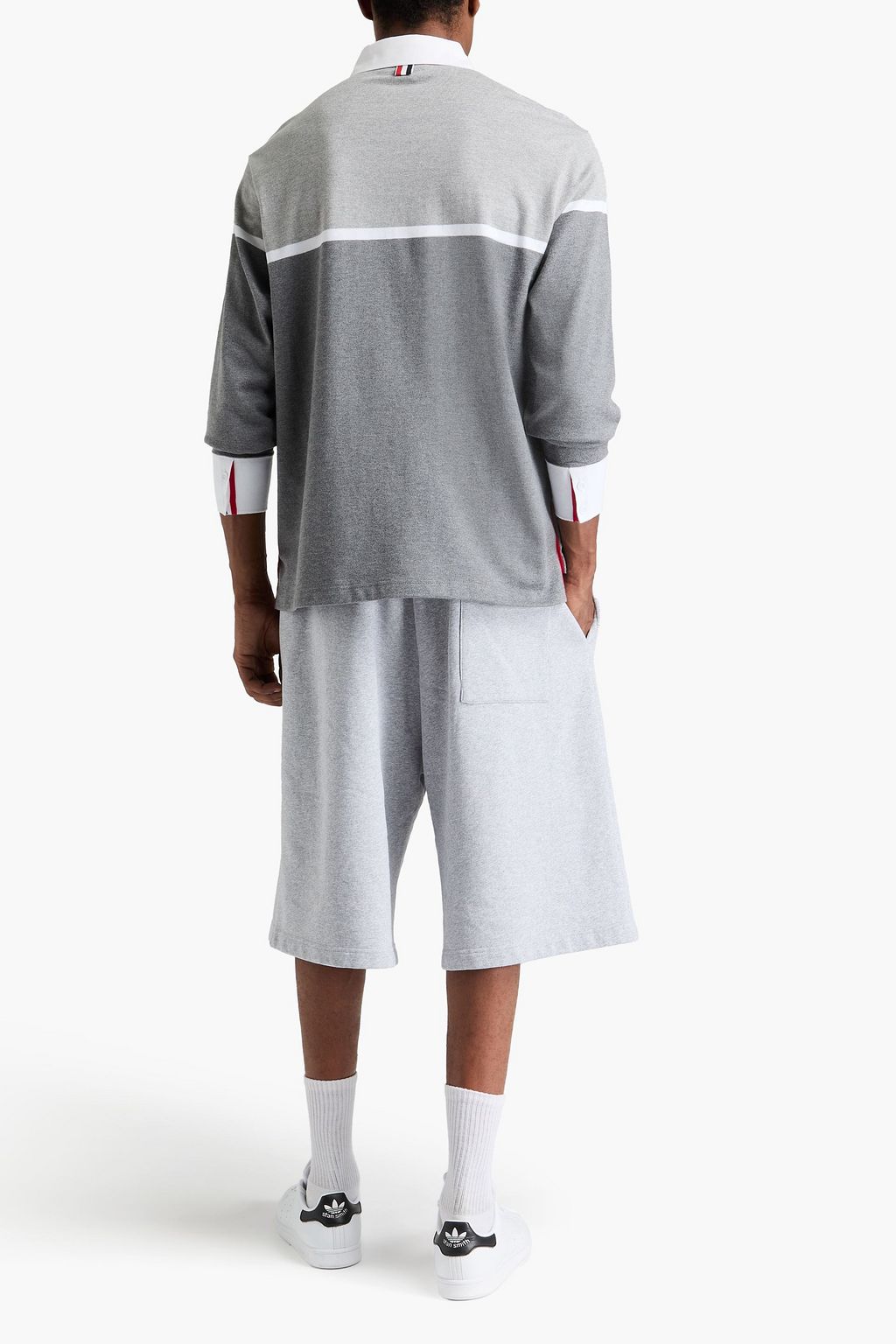 THOM BROWNE 컬러블록 코튼 폴로 셔츠