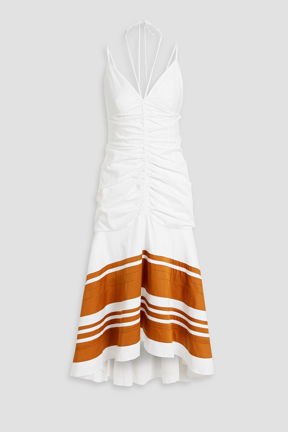 Veronica Beard Fitz Halter Dress White Golden Sand In White