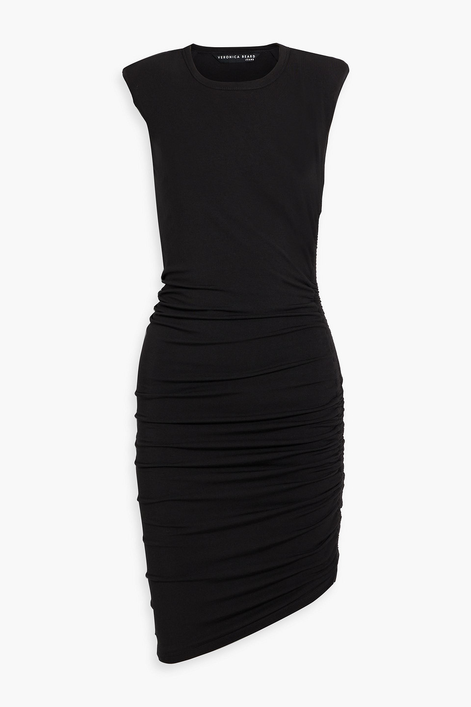 Veronica Beard Brompton Ruched Stretch-modal Jersey Dress In Black