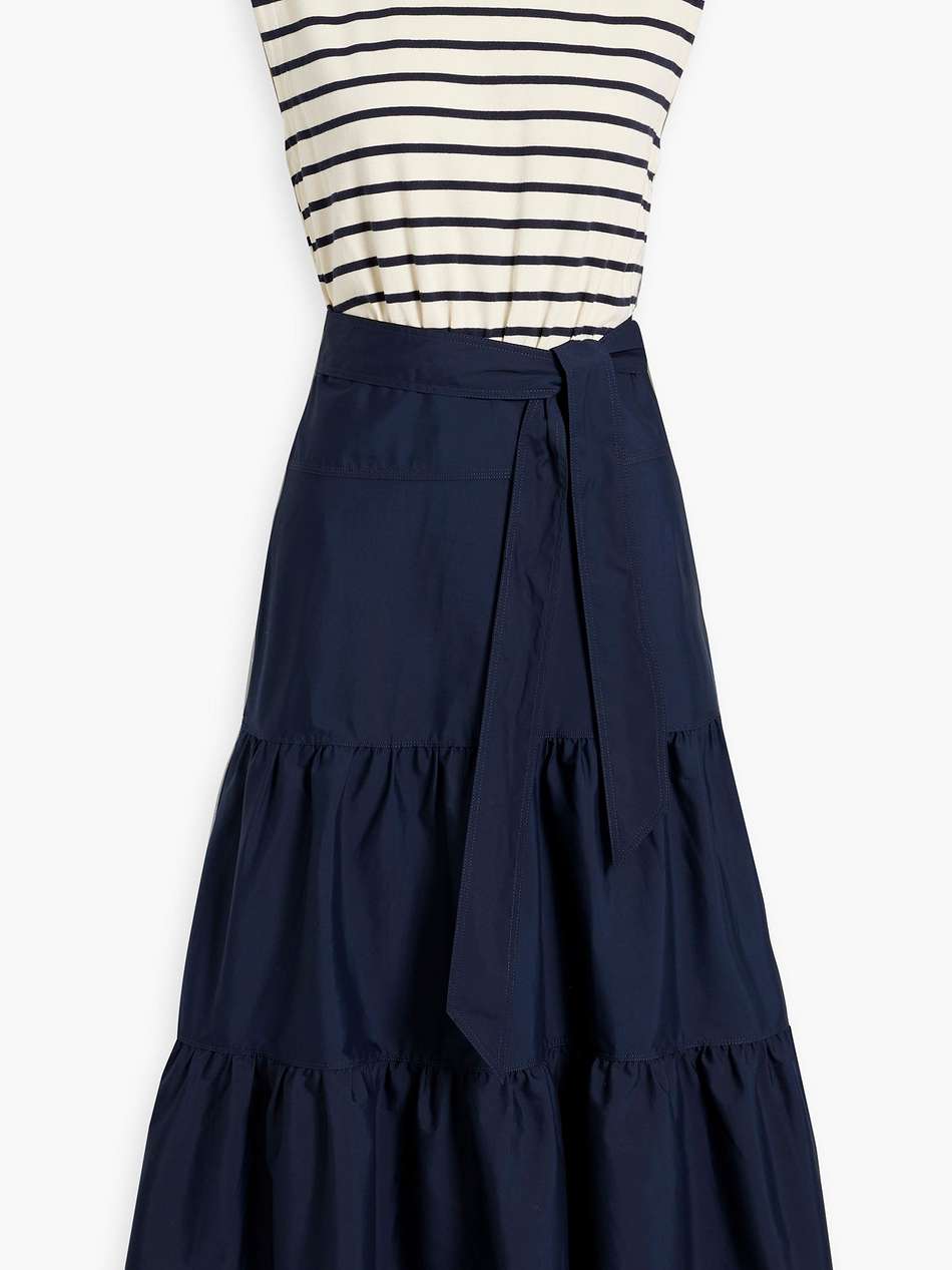 pazila striped cotton-jersey and poplin midi dress