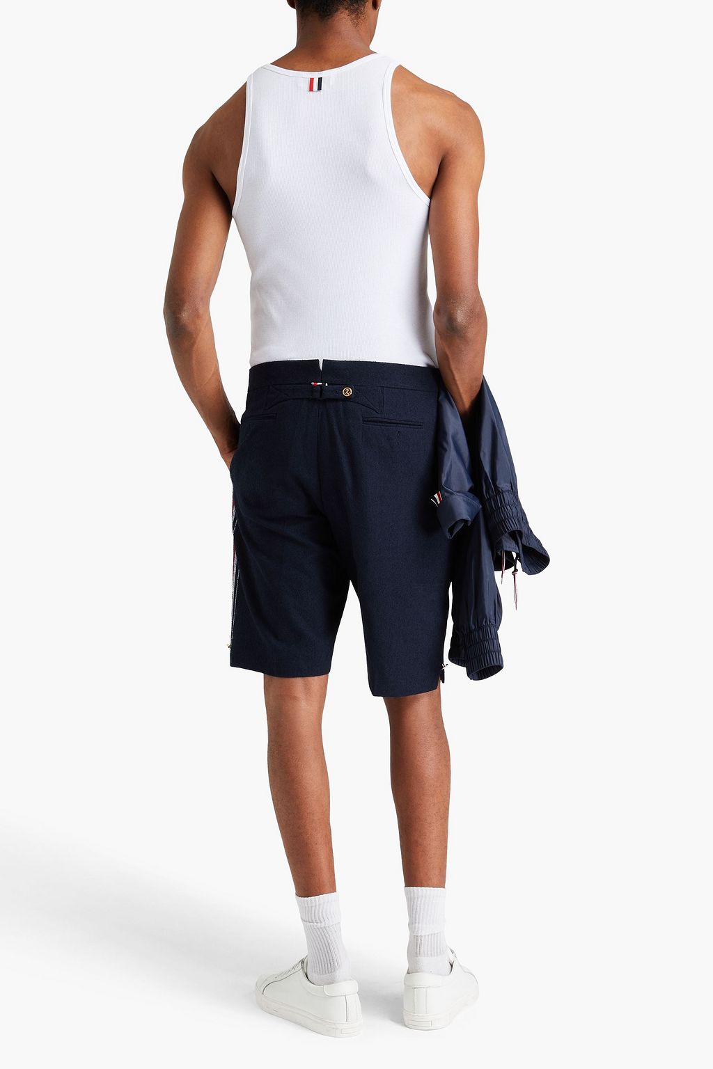 THOM BROWNE Ribbed cotton-jersey tank