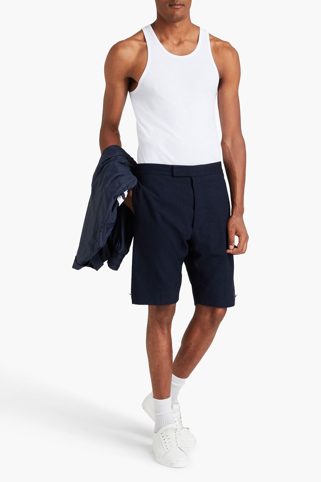 THOM BROWNE Ribbed cotton-jersey tank