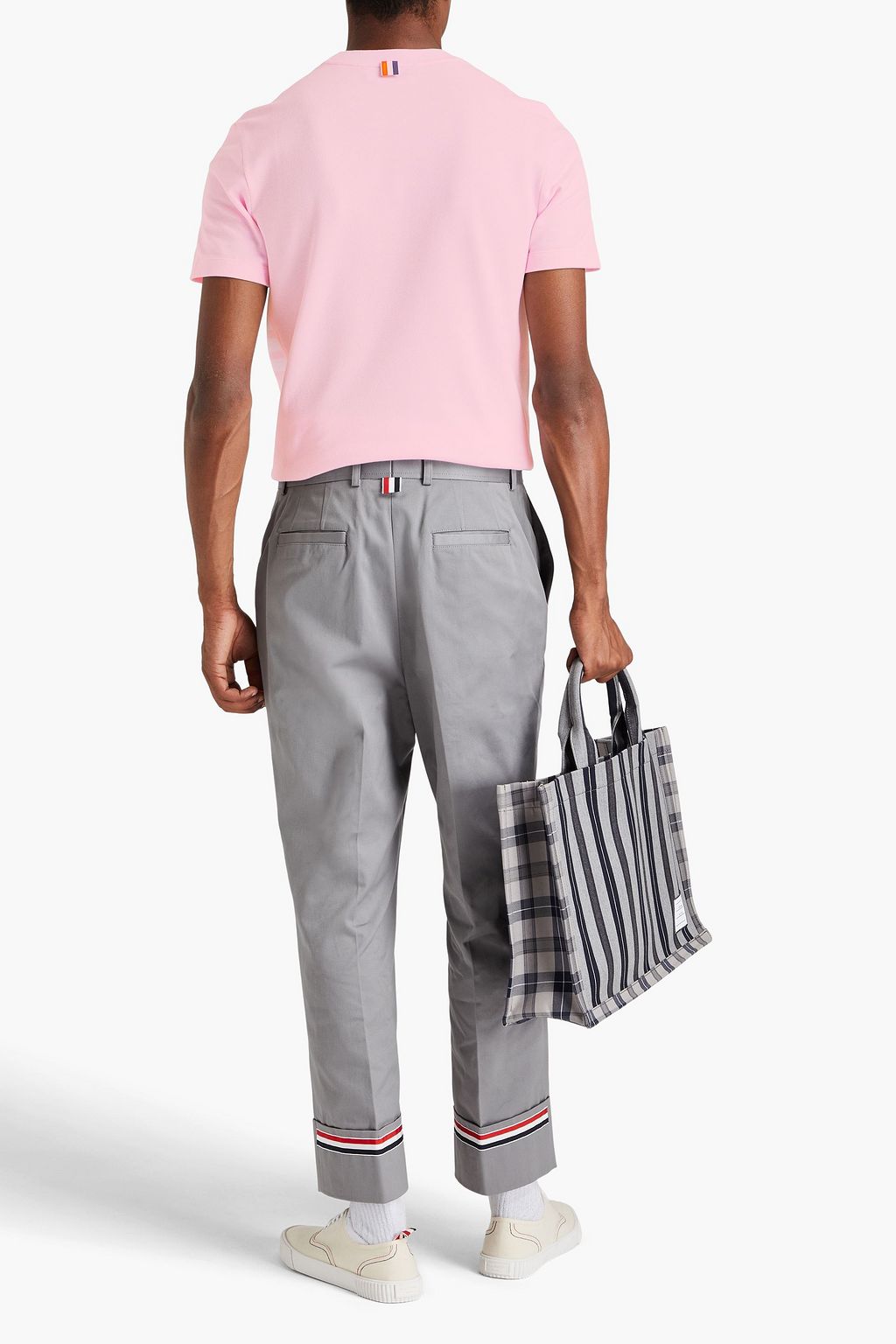 THOM BROWNE تي شيرت من قطن بيكيه