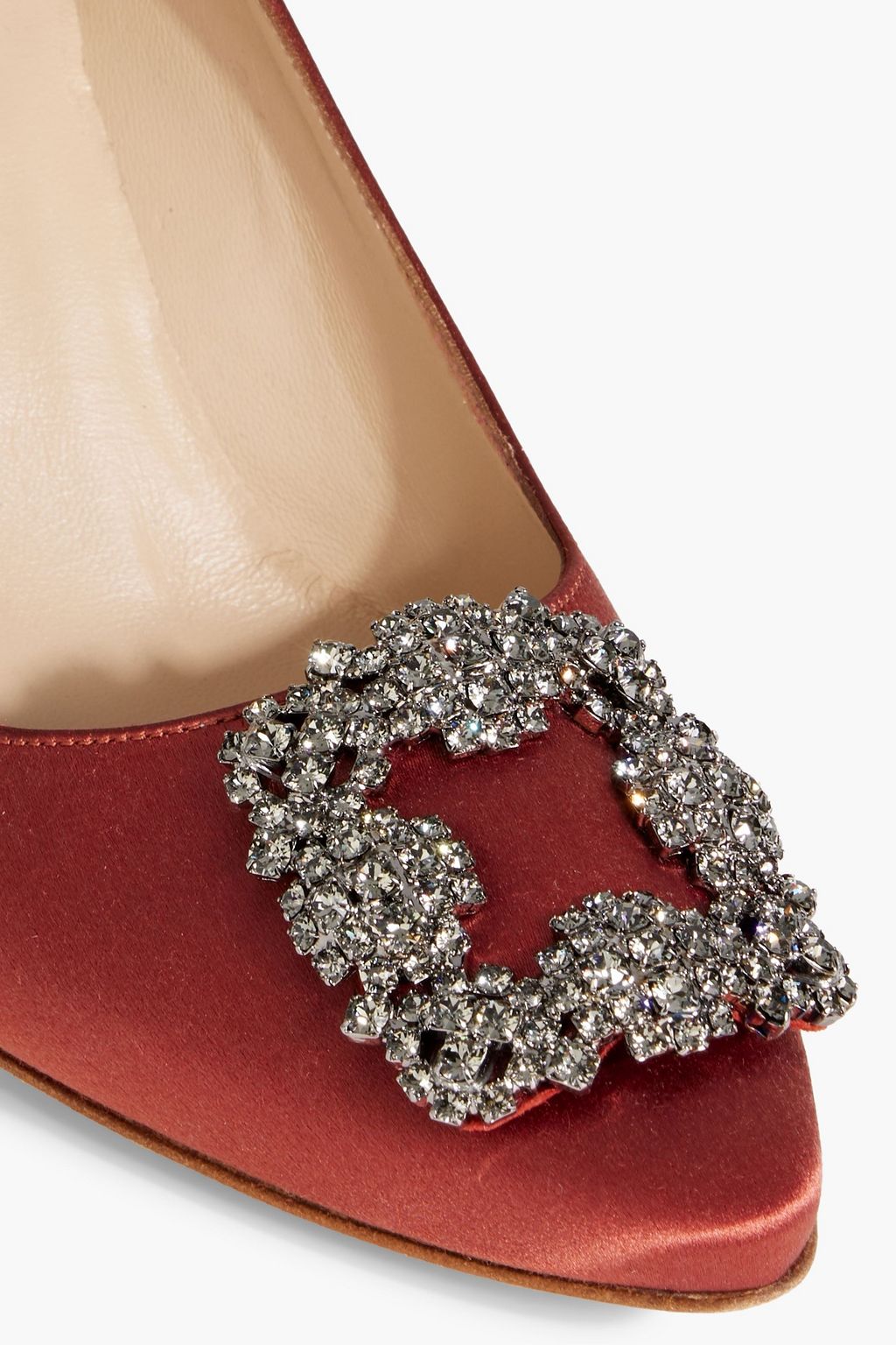 MANOLO BLAHNIK Hangisi 70 crystal-embellished satin pumps