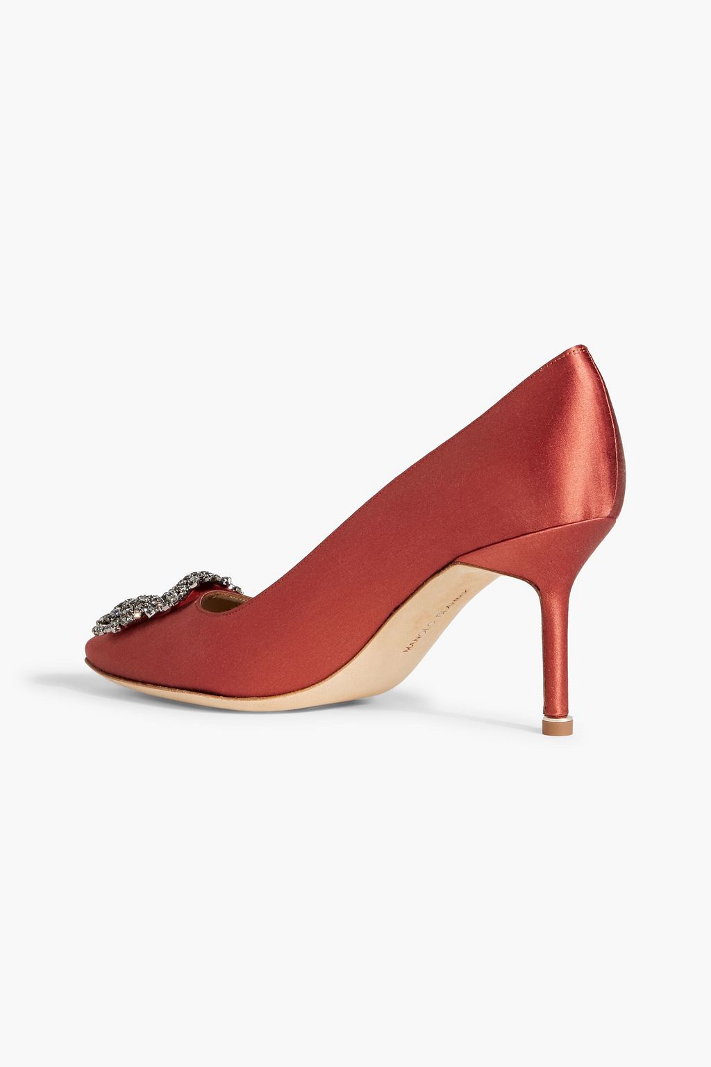 MANOLO BLAHNIK Hangisi 70 crystal-embellished satin pumps