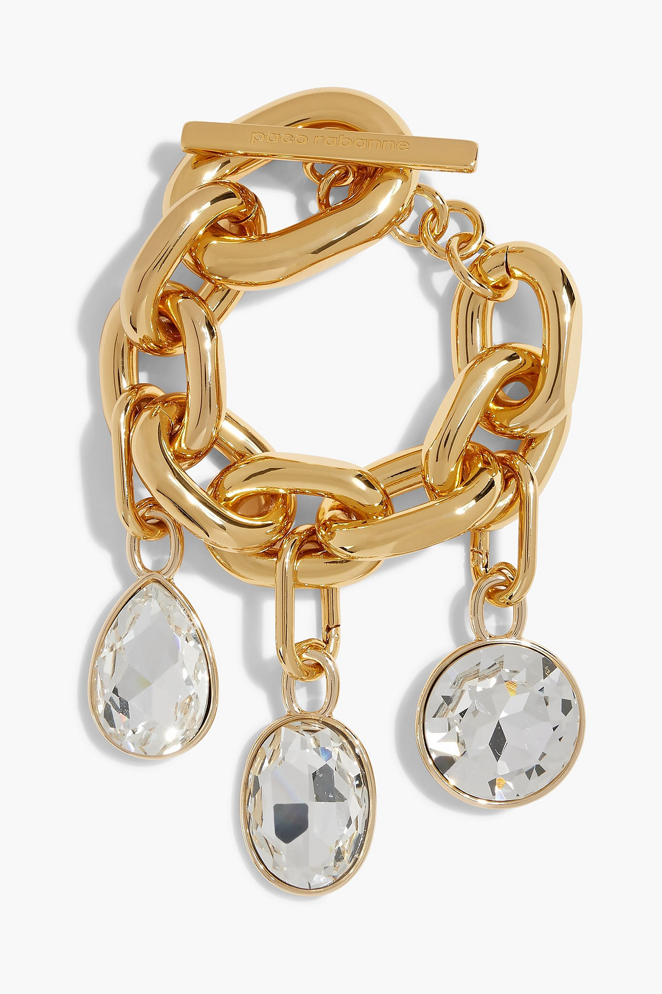 Rabanne Gold-tone Crystal-embellished Bracelet