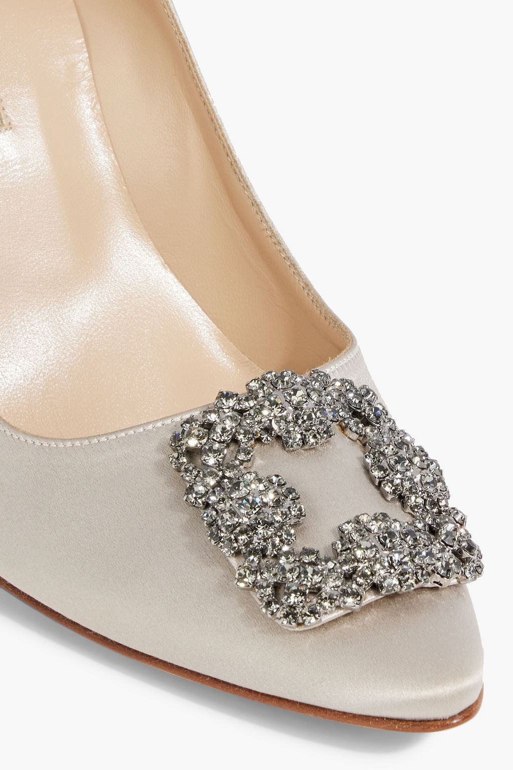 MANOLO BLAHNIK Hangisi 105 crystal-embellished satin pumps