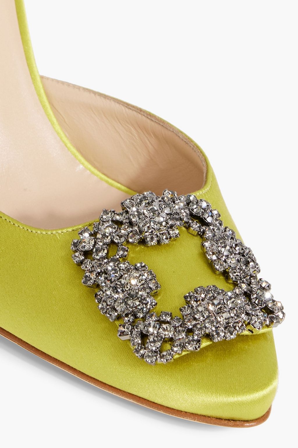 MANOLO BLAHNIK Hangisimu 70 crystal-embellished satin mules