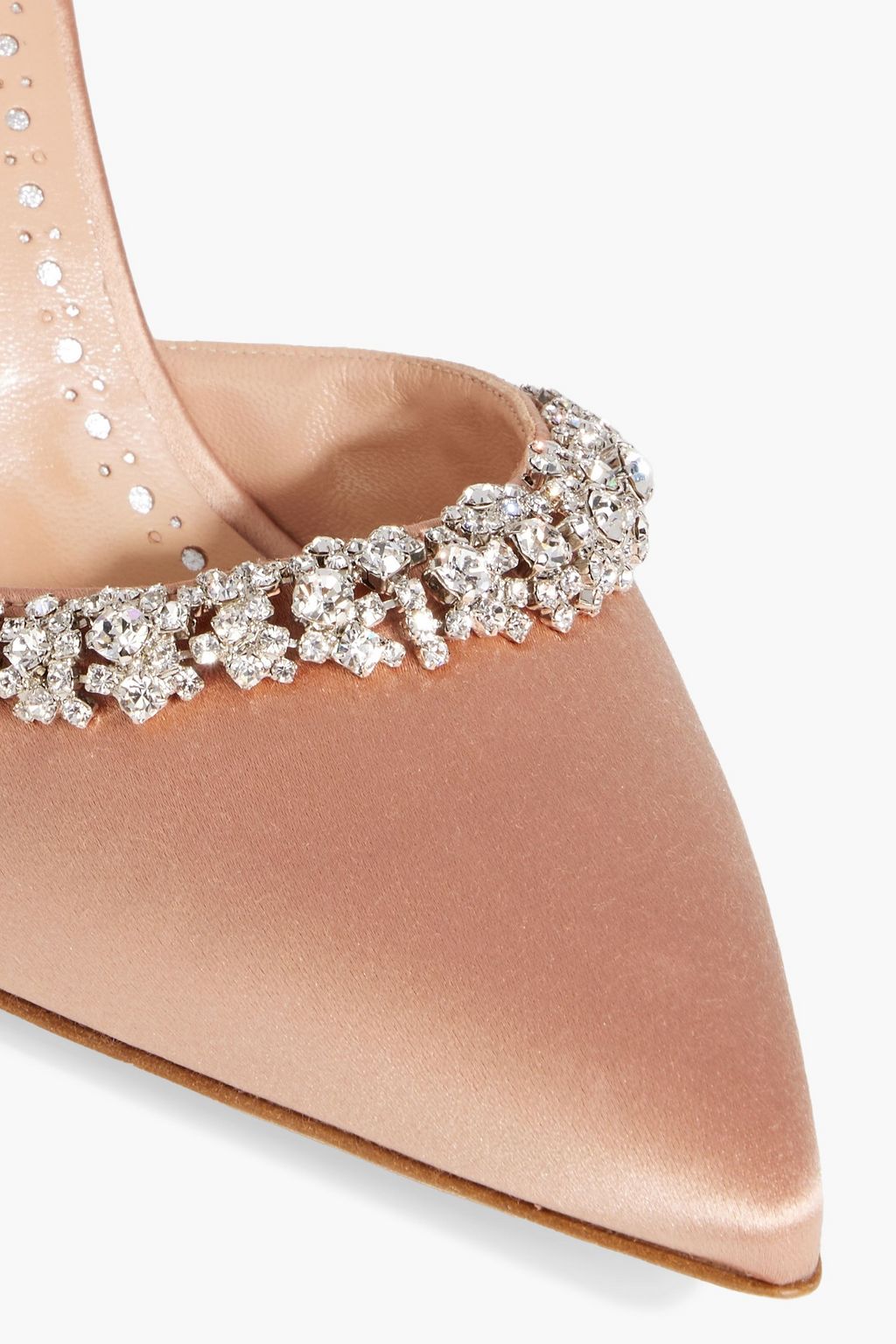 MANOLO BLAHNIK Vedadamu 90 crystal-embellished satin mules