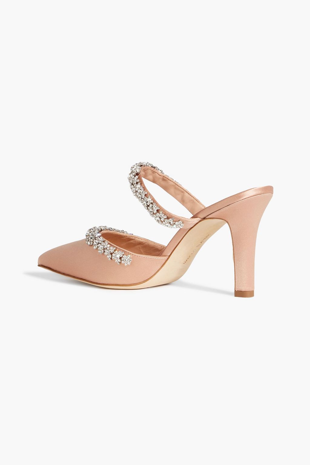 MANOLO BLAHNIK Vedadamu 90 crystal-embellished satin mules