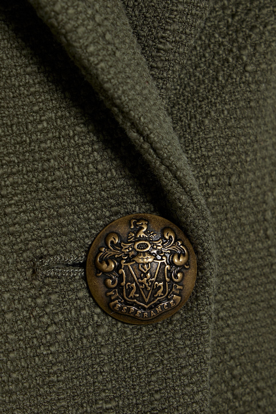 Veronica Beard Cutaway Dickey Cotton-blend Bouclé-tweed Blazer In Army Green