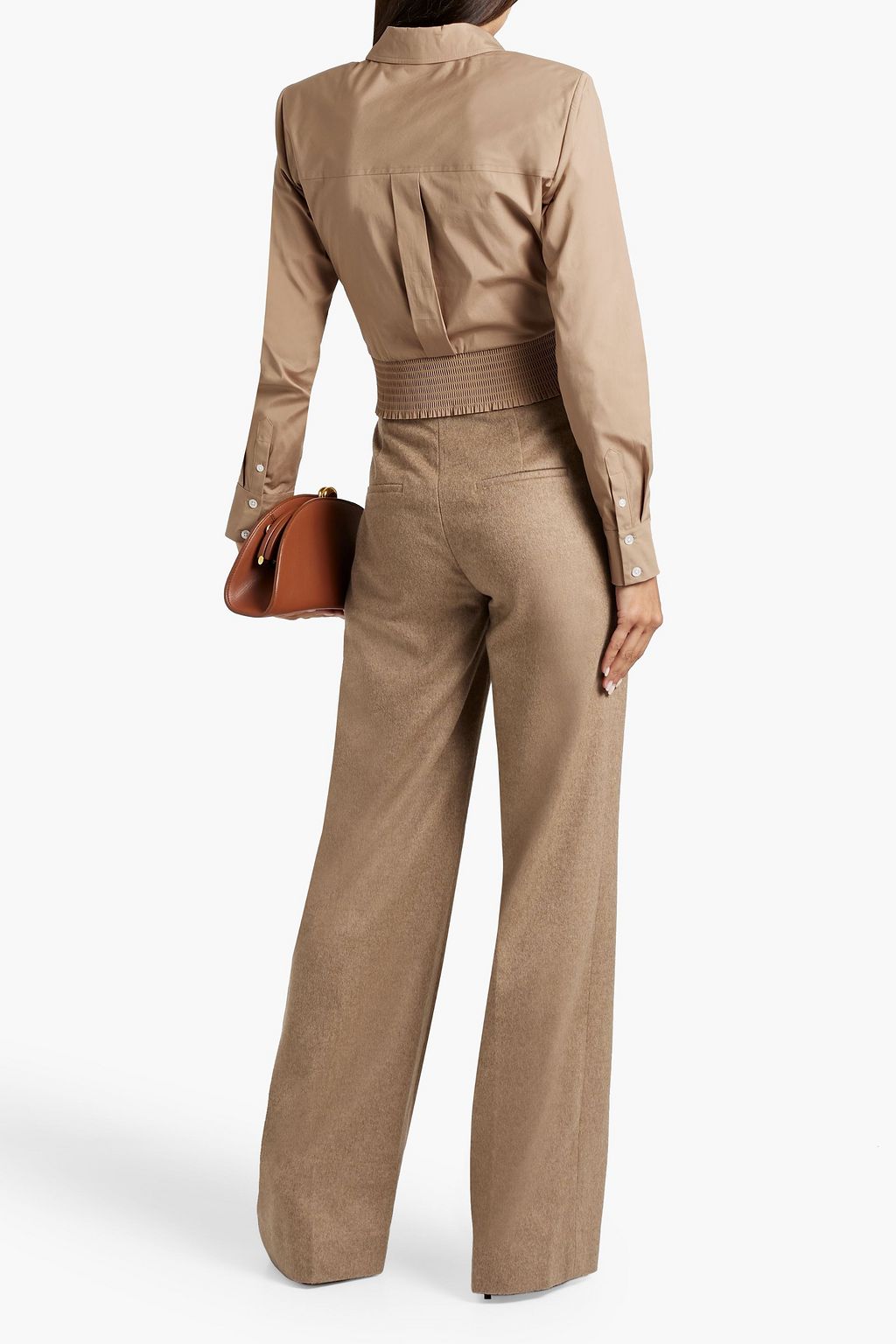 VERONICA BEARD Veroy wrap-effect cotton-blend poplin shirt