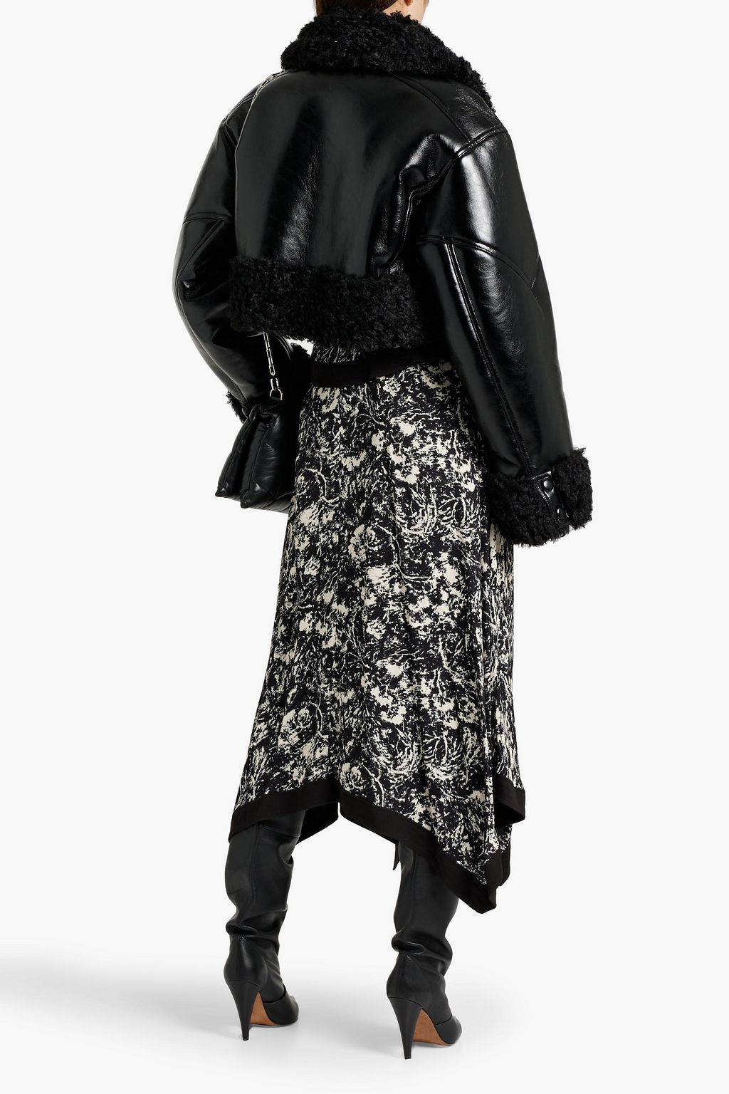 STAND STUDIO Fleur cropped faux shearling jacket