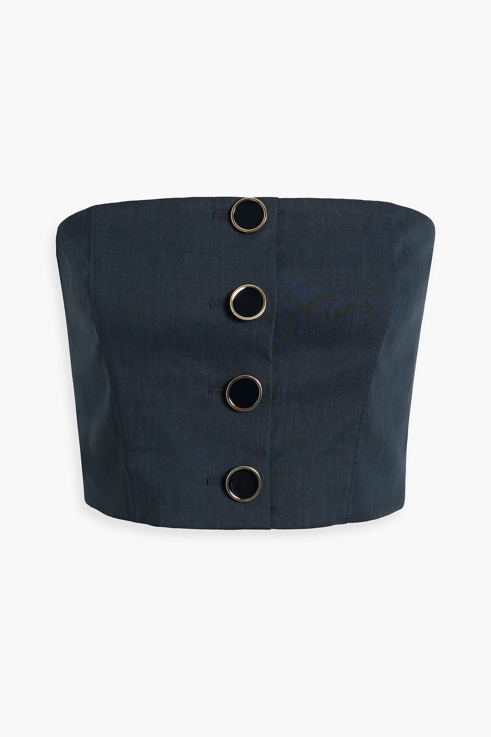 Veronica Beard Ziene Strapless Linen-blend Top In Navy