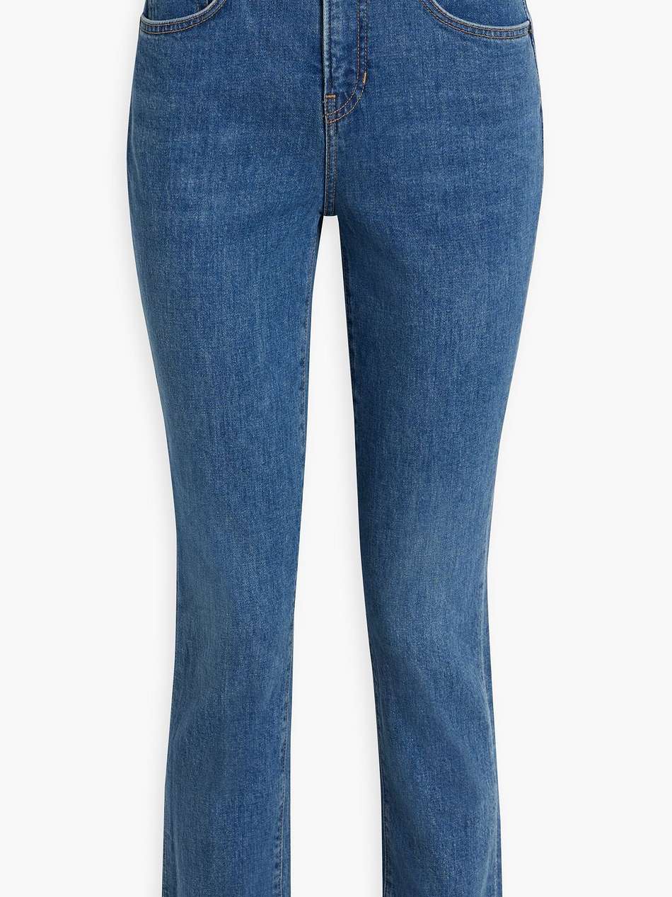 high-rise slim-leg jeans