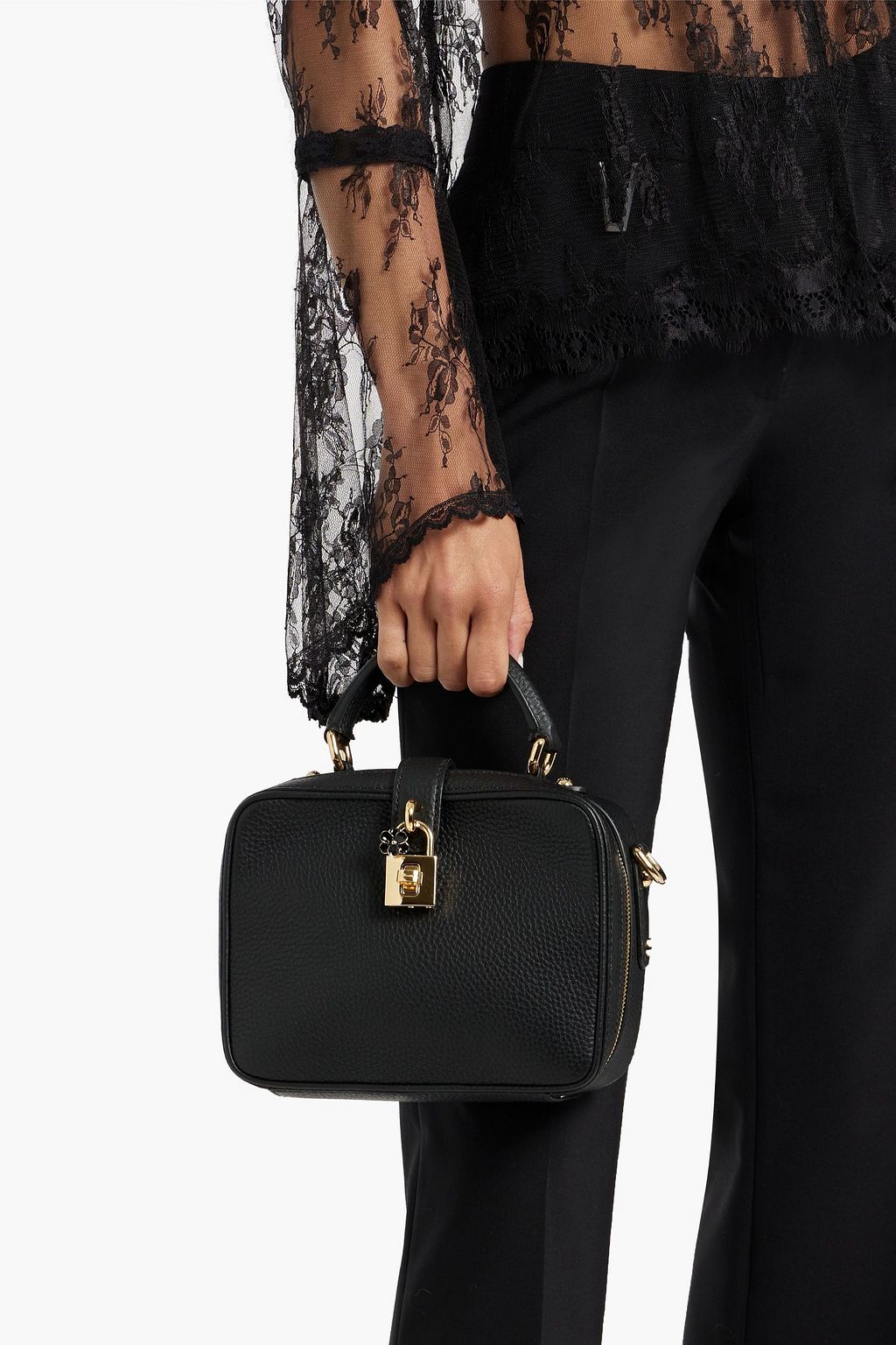 DOLCE&GABBANA Pebbled-leather shoulder bag