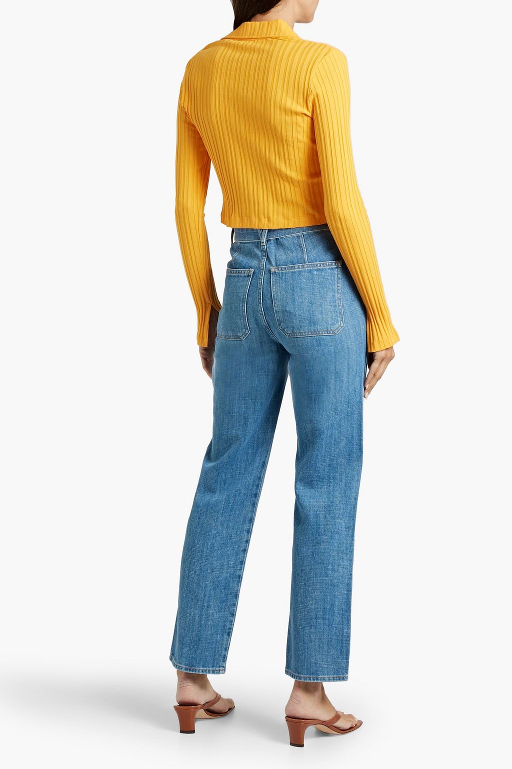VERONICA BEARD Rinley belted high-rise straight-leg jeans