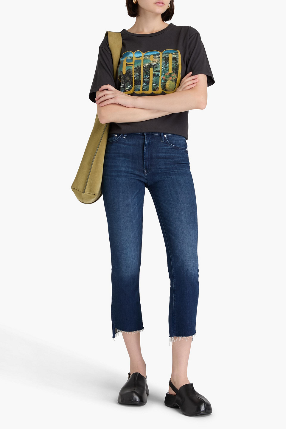  Mother - Hoch Sitzende Cropped Bootcut-jeans - Blau - 24 