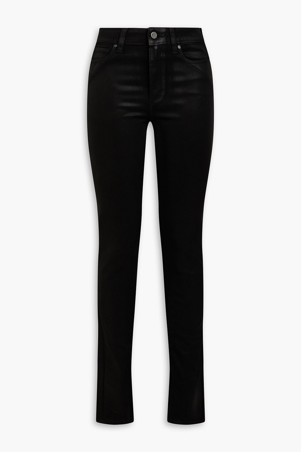 Paige Constance Coated High-rise Skinny Jeans In Black