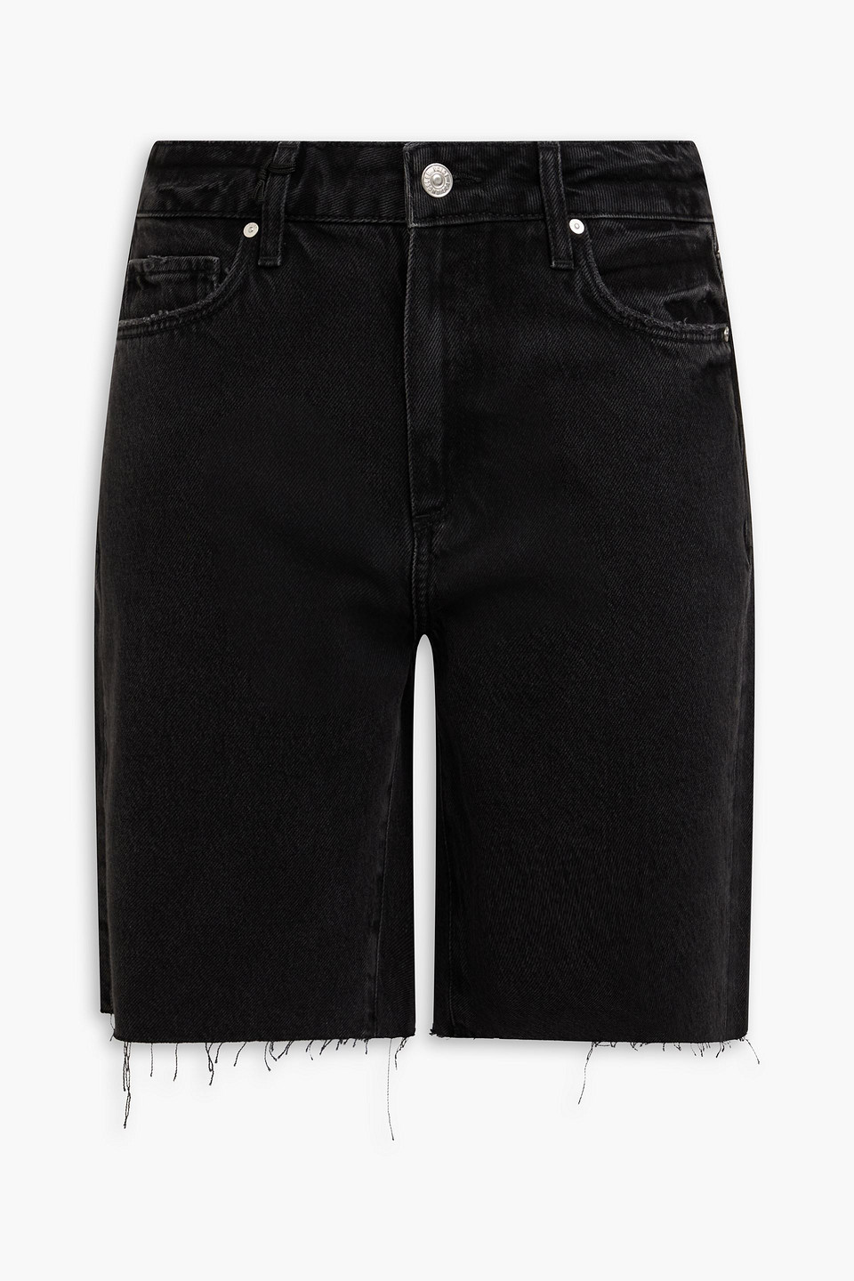 Paige Sammy High-rise Denim Shorts In Black