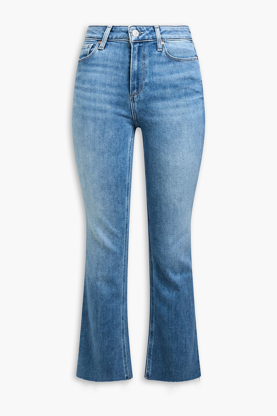 PAIGE PAIGE WOMAN JEANS BLUE SIZE 29 COTTON, ELASTANE