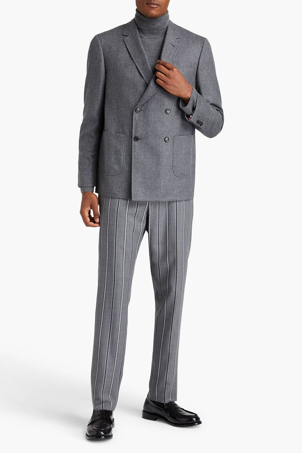 THOM BROWNE Doppelreihiger Blazer aus Woll-Flanell