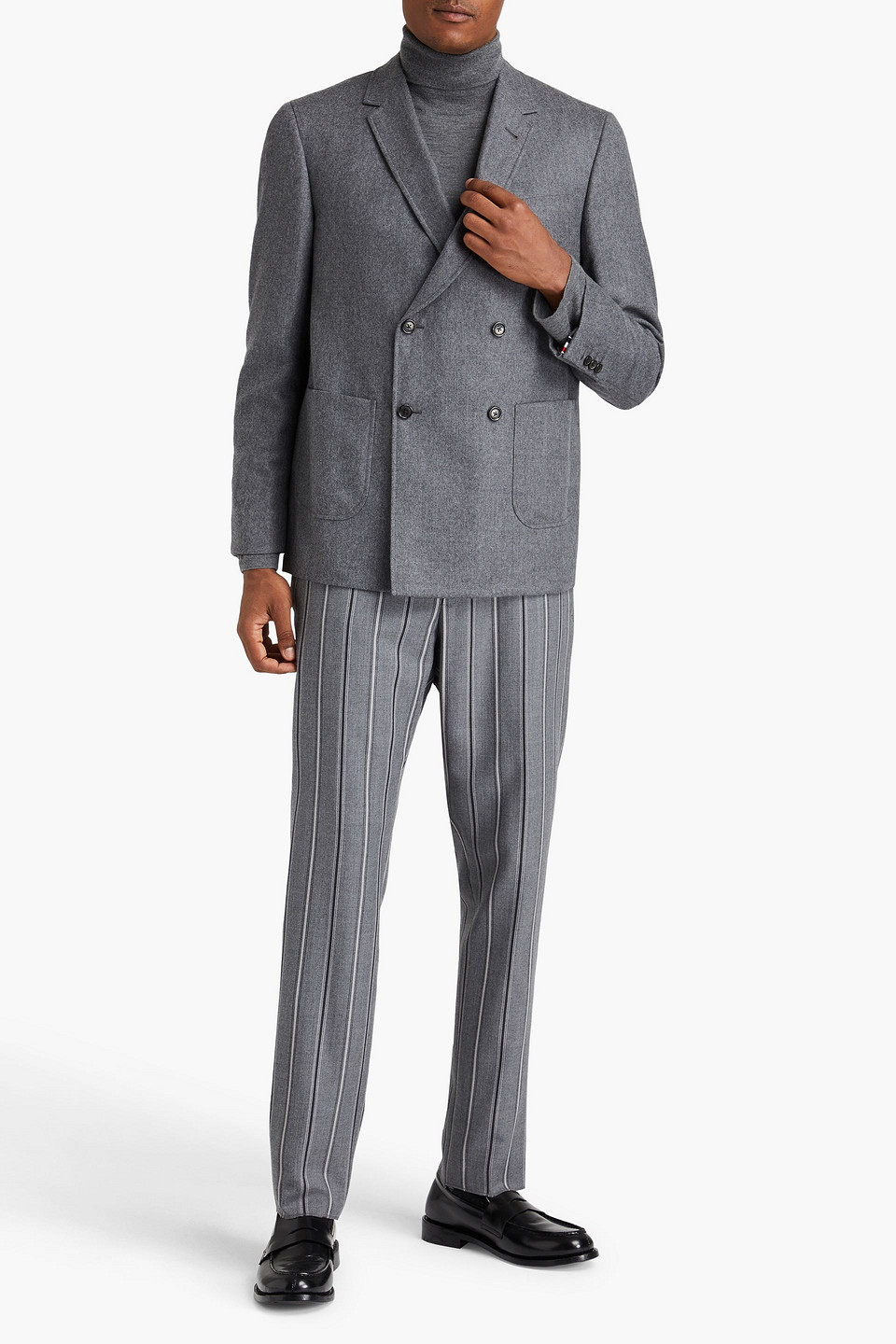  Thom Browne - Doppelreihiger Blazer Aus Woll-flanell - Grau - 00 