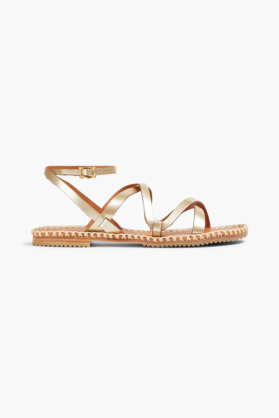 Zimmermann Sandalen Aus Metallic-leder In Gold