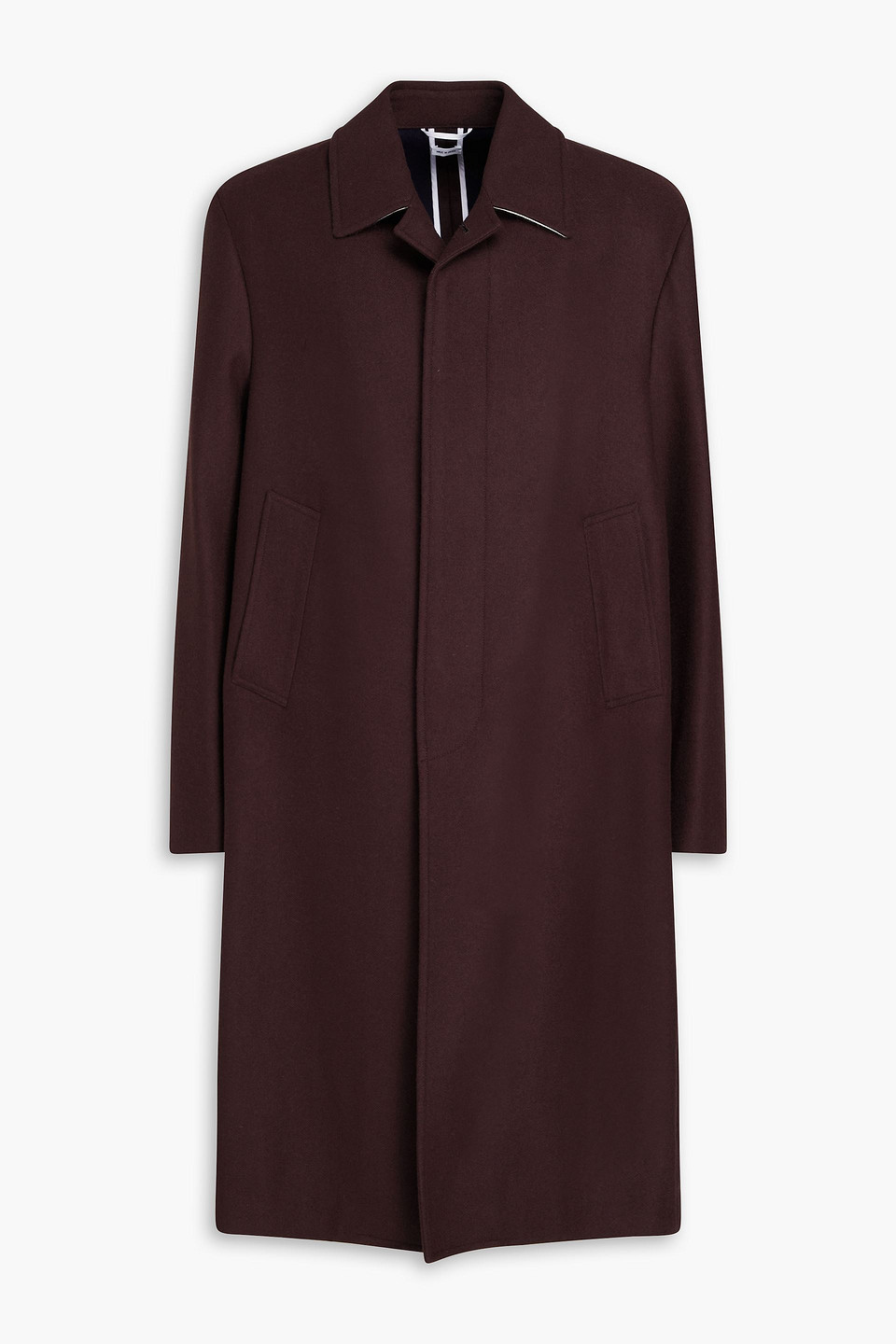 Thom Browne Wool-felt Coat In Burgundy