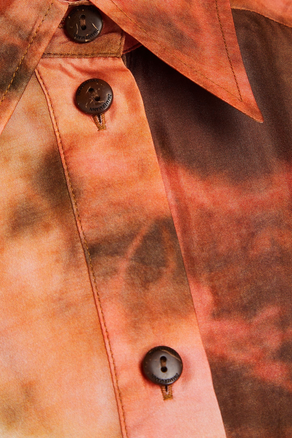 Zimmermann Oversized Tie-dyed Silk-satin Shirt In Korallenrot