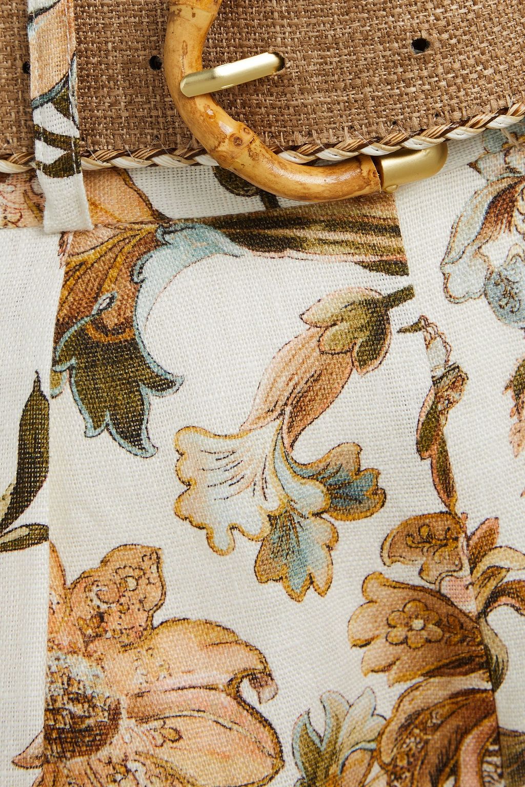 ZIMMERMANN Shorts aus Leinen mit Gürtel und Blumenprint