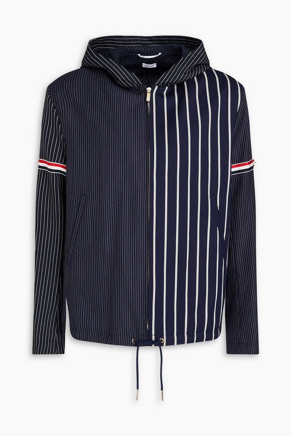 Striped wool and cotton-blend twill jacket