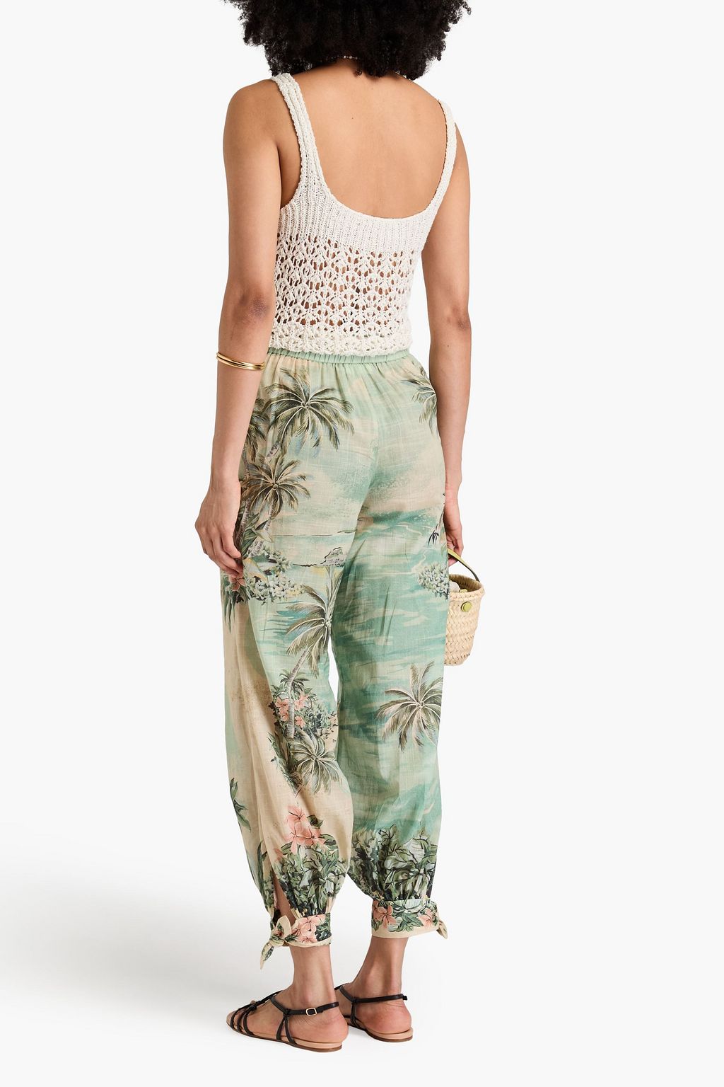 ZIMMERMANN Vacay printed cotton-mousseline tapered pants