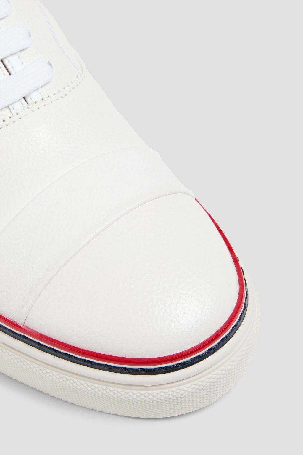 THOM BROWNE Pebbled-leather sneakers