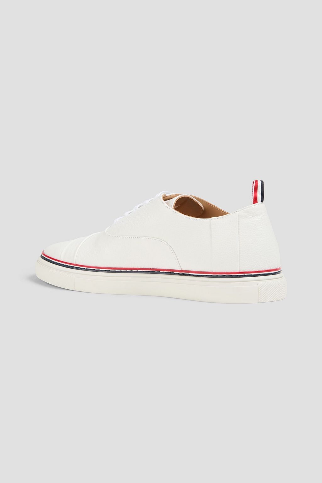 THOM BROWNE Pebbled-leather sneakers