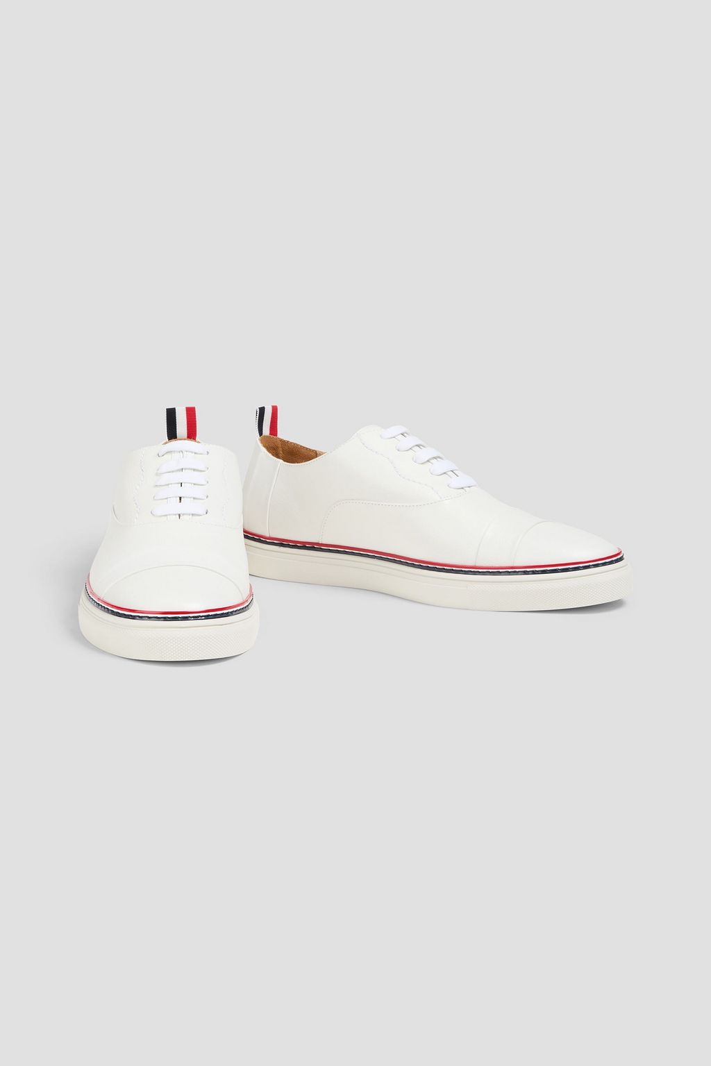 THOM BROWNE Pebbled-leather sneakers