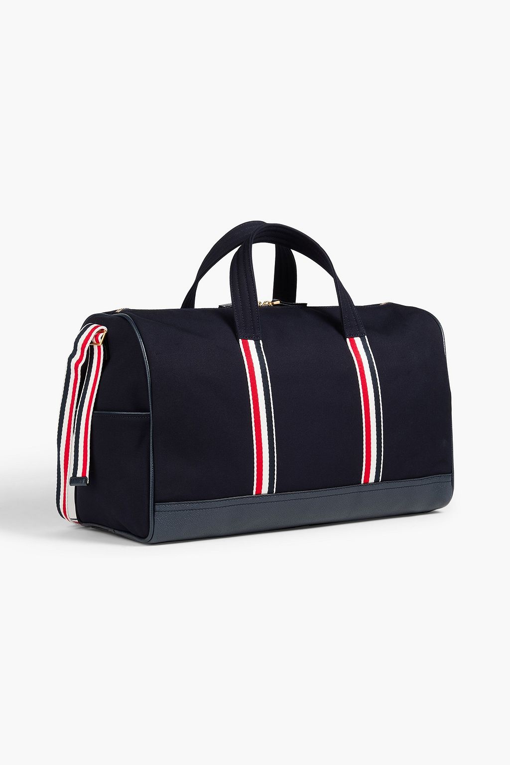 THOM BROWNE Textured-leather and canvas weekend bag