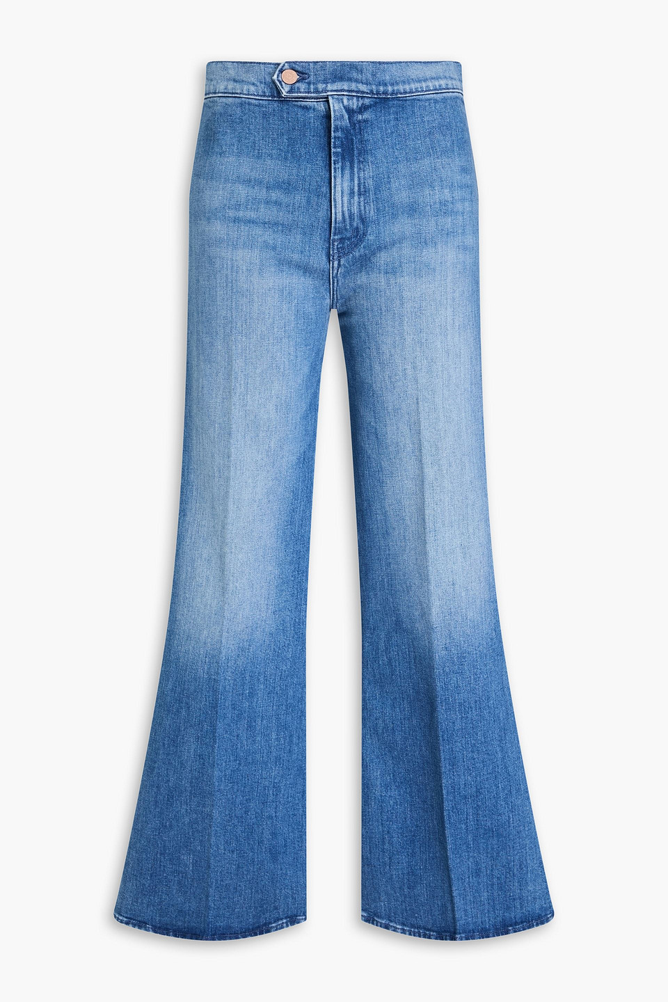 Mother The Tab Roller High-rise Wide-leg Jeans In Blue