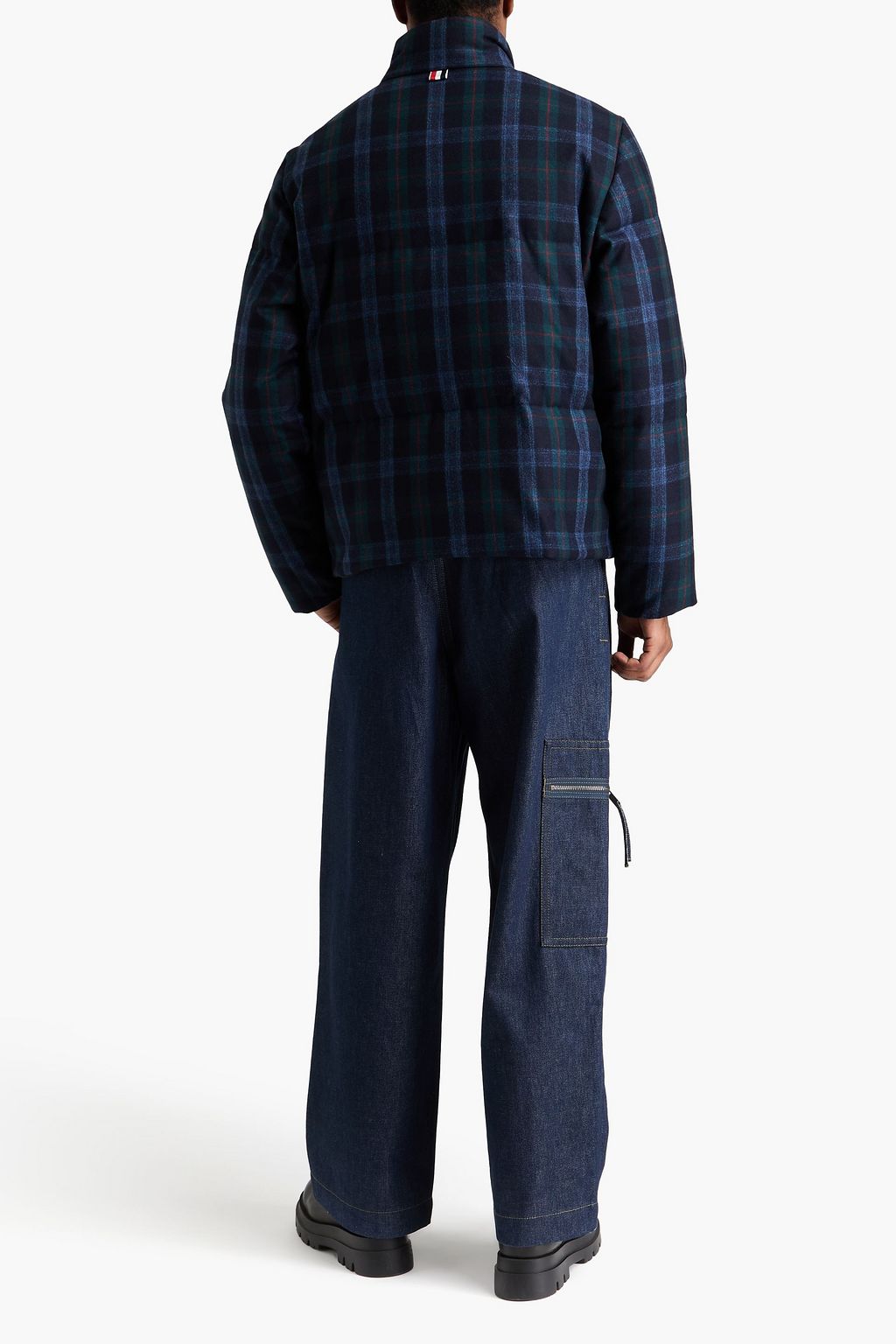 THOM BROWNE Reversible quilted checked wool and cashmere-blend flannel jacket