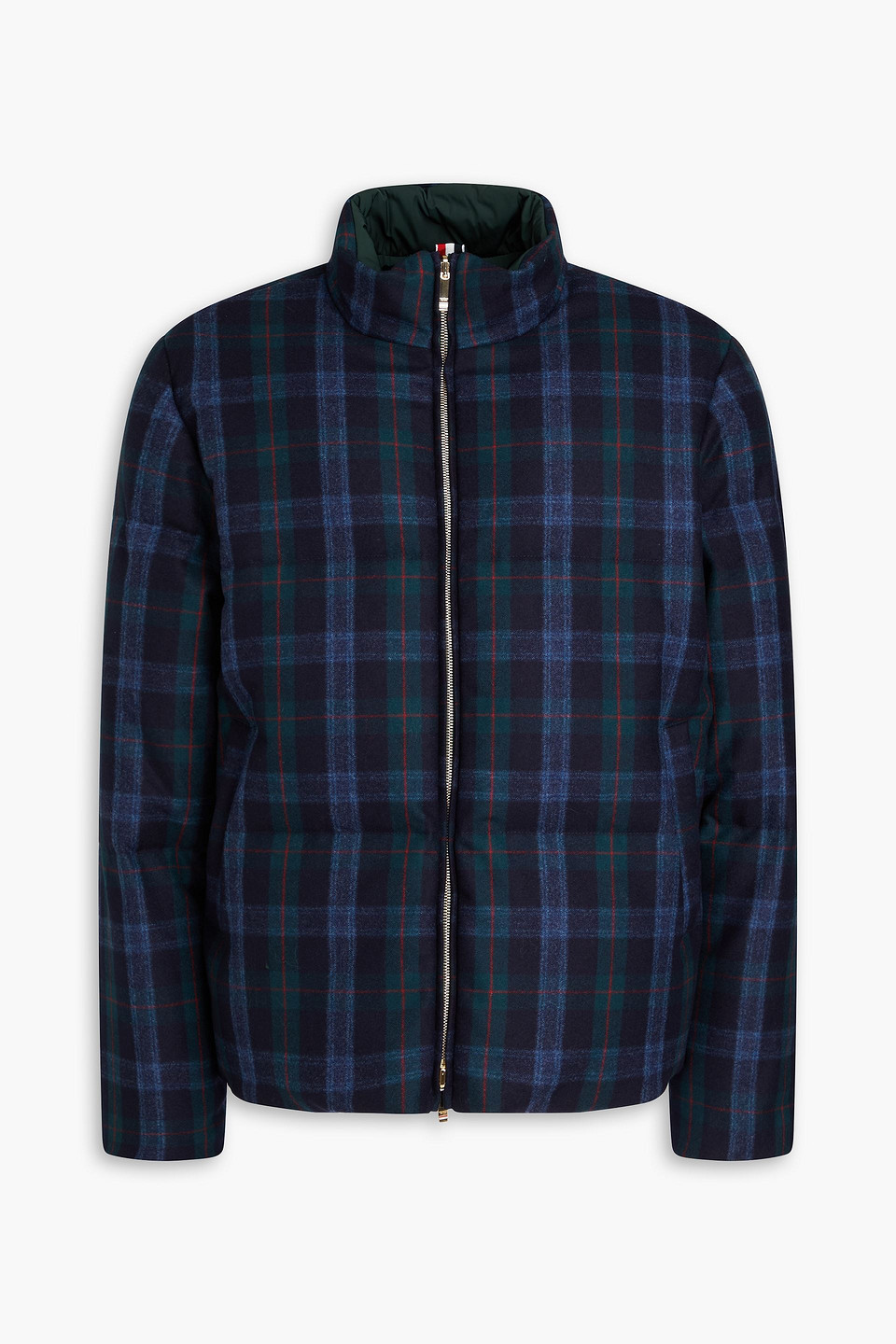 Reversible quilted checked wool and cashmere-blend flannel jacket