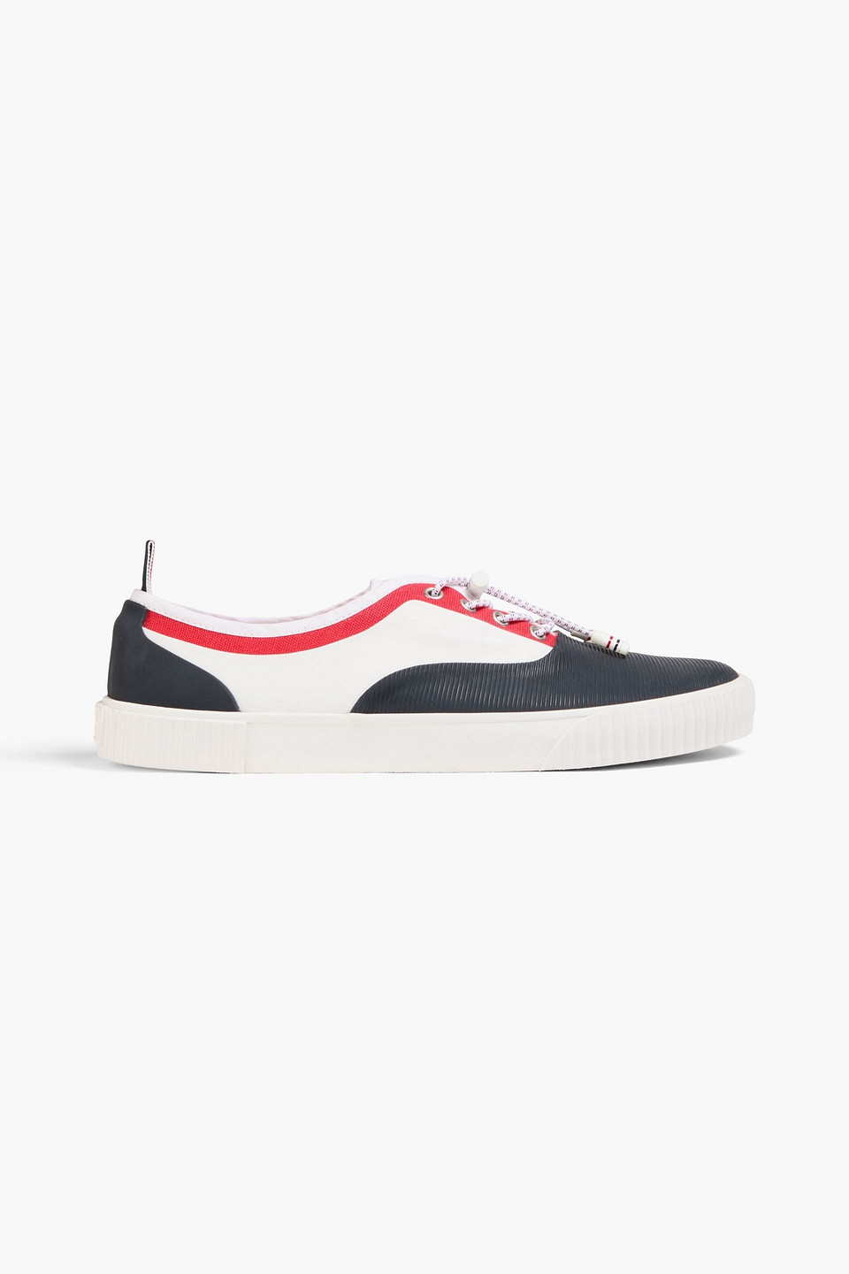 Color-block rubber and canvas sneakers