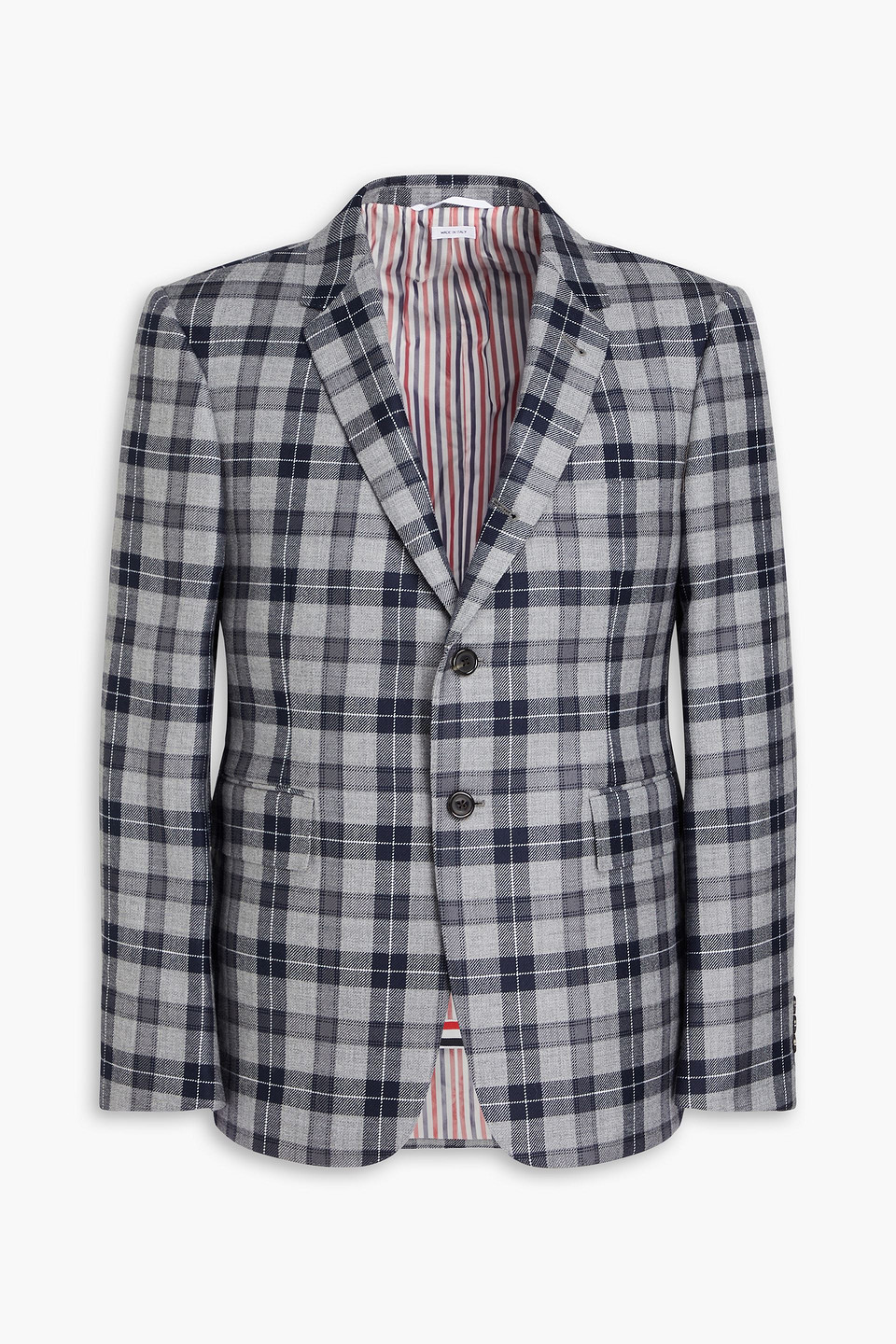 Thom Browne Blazer Aus Woll-tweed Mit Karomuster In Grau